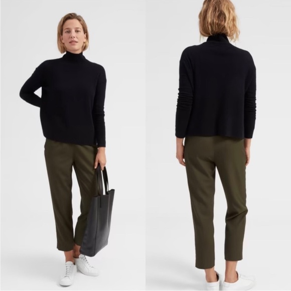 Everlane Pants - Everlane • The Italian Easy Pull On Khaki Green Go Weave Pant Sz 2 100% Wool